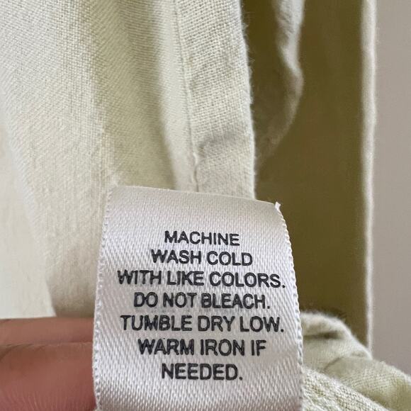 J.Jill Linen Cotton Blend Light Green Yellow Button Down Tunic Top Size S - Picture 7 of 10